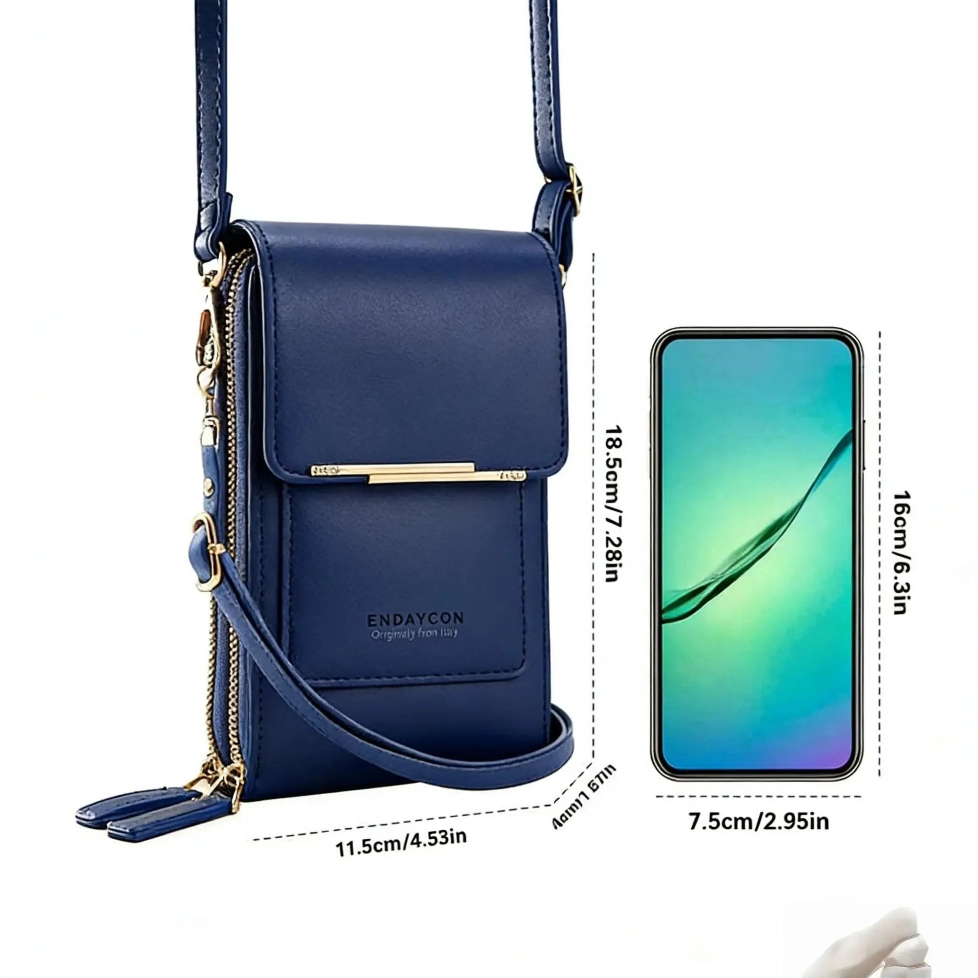 Simple and Elegant Women's Crossbody Wallet Bag for Touch Screen Cell Phones