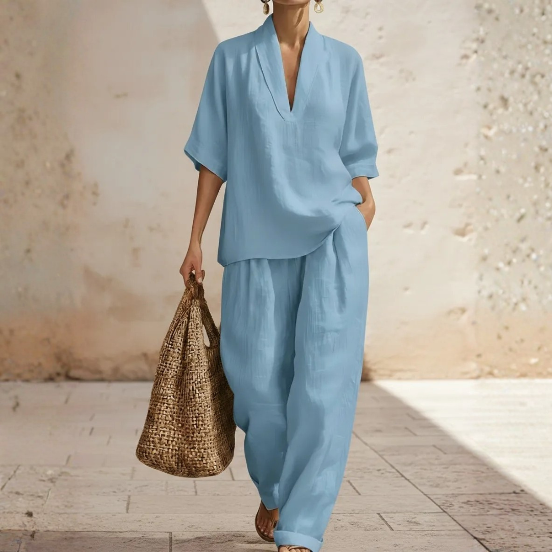 The Melora Linen Set — Effortless All-Day Style, Zero Ironing Required
