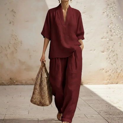 The Melora Linen Set — Effortless All-Day Style, Zero Ironing Required