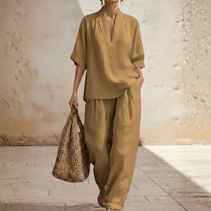 The Melora Linen Set — Effortless All-Day Style, Zero Ironing Required