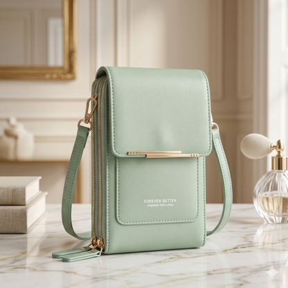 Simple and Elegant Women's Crossbody Wallet Bag for Touch Screen Cell Phones
