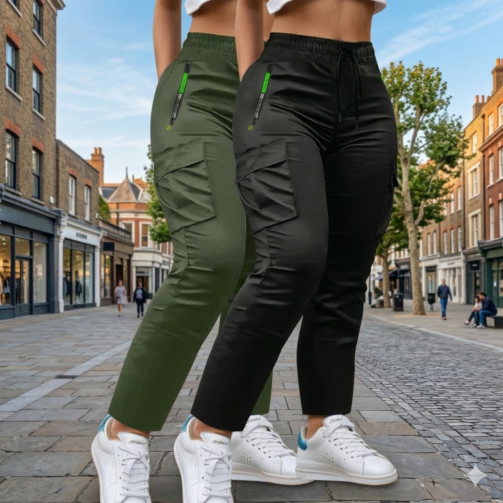 [BUY 1 GET 2] Women’s Two-Piece Drawstring Waist Work Trousers Set Aurelia Mono