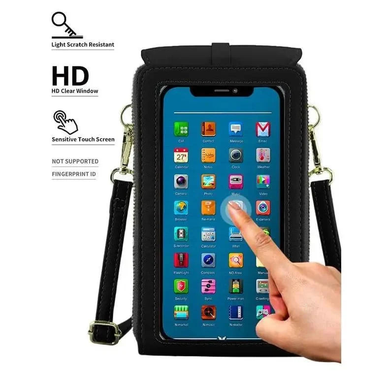 Simple and Elegant Women's Crossbody Wallet Bag for Touch Screen Cell Phones
