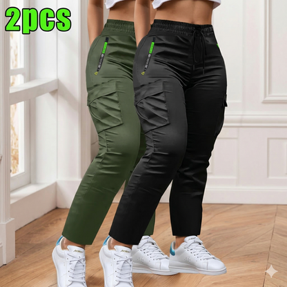 [BUY 1 GET 2] Women’s Two-Piece Drawstring Waist Work Trousers Set Aurelia Mono